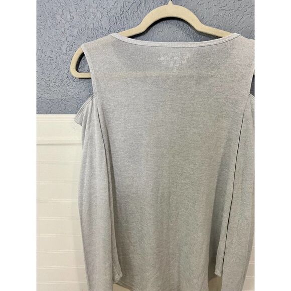 Hollister Gray Long Sleeve Cold Shoulder Top - Picture 3 of 7